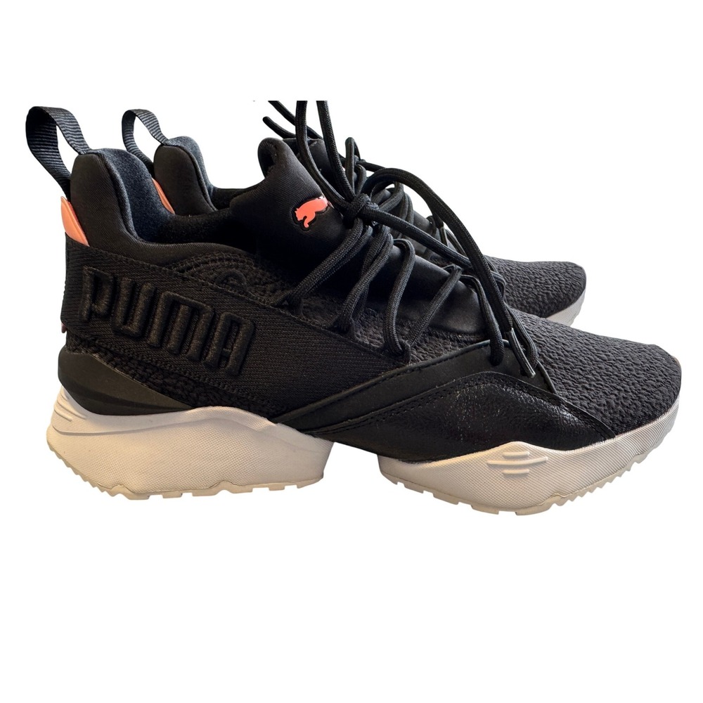 Puma Muse Maia Street 1 Black White Coral Womens Sneakers 369197 03 Size 9